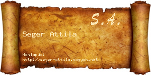 Seger Attila névjegykártya